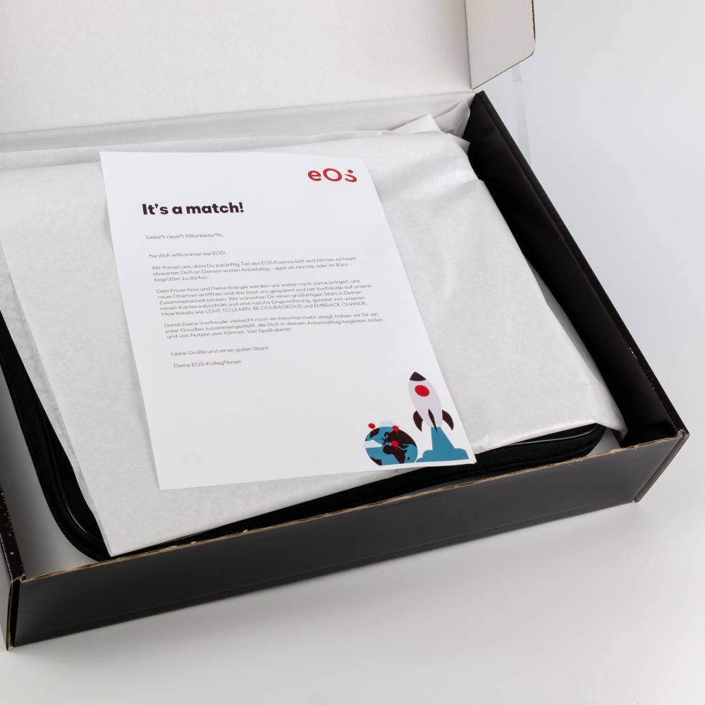 An onboarding box should be personalised. With content that the employee can also use privately.