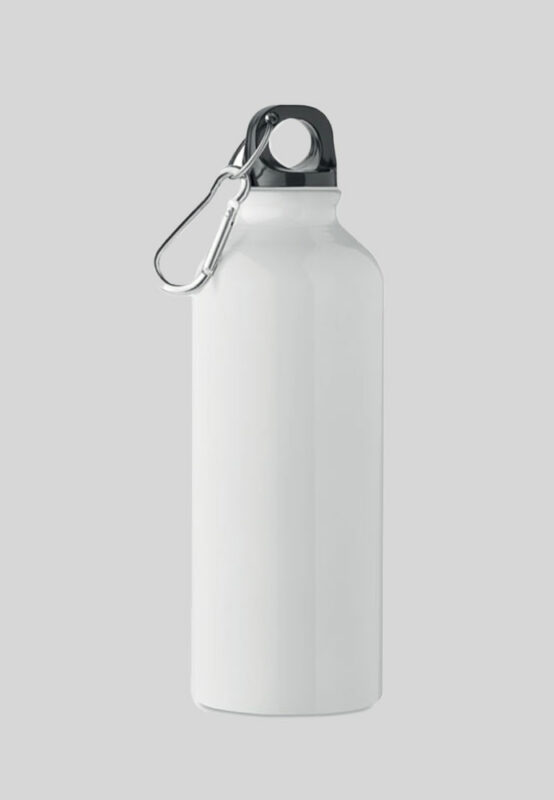 Drinking bottle with logo in a cool white design