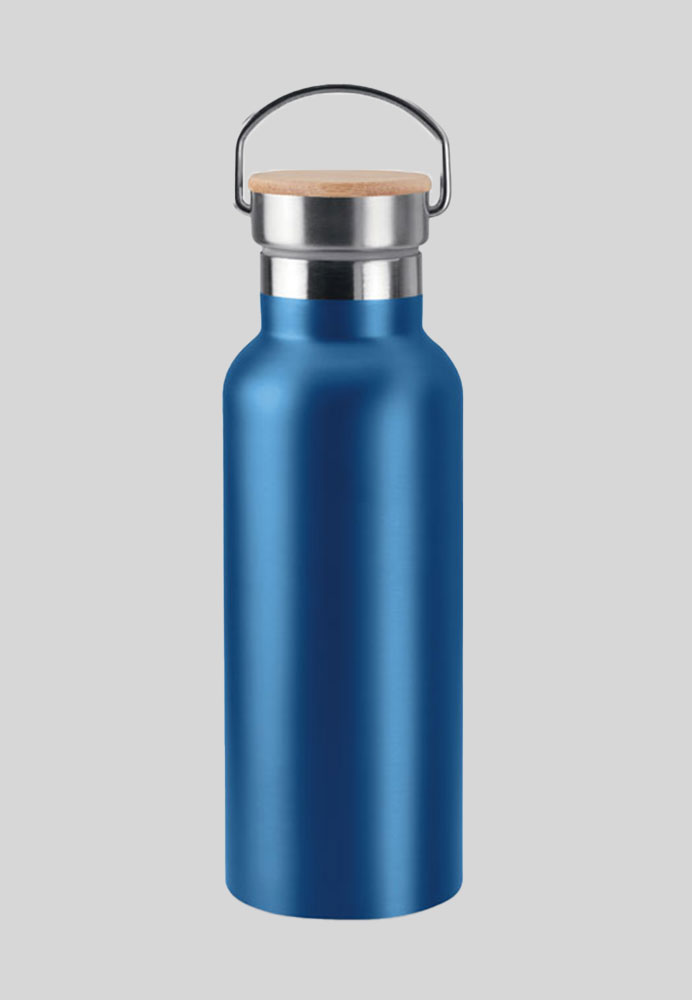 Merchandise Trinkflasche im Milchflaschen Look in der Farbe blau