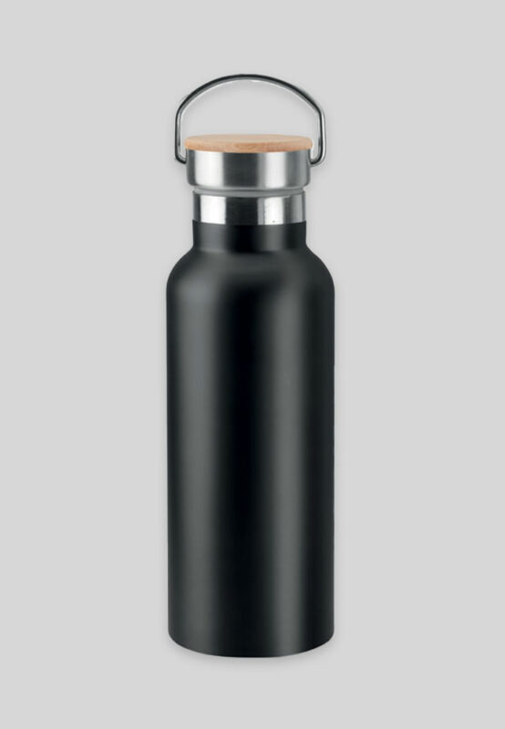 Merchandise Trinkflasche im Milchflaschen Look in der Farbe schwarz