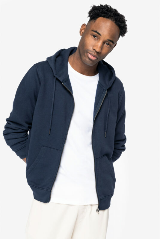 Zip jacket with hood made from organic cotton