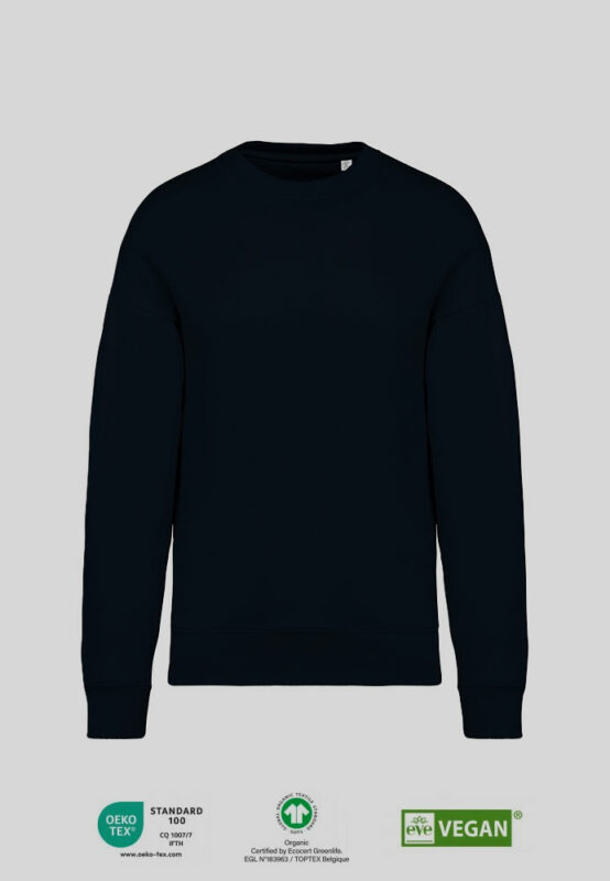 GOTS & eve Vegan zertifizierter Oversized Sweatshirt in schwarz