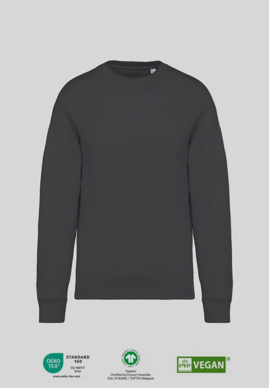 GOTS & eve Vegan zertifizierter Oversized Sweatshirt in iron grey