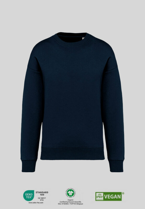 GOTS & eve Vegan zertifizierter Oversized Sweatshirt in navy blau