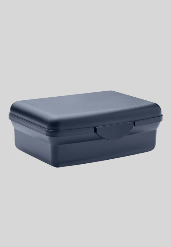 Einfache Lunchbox als Goodie für Kund:innen und MItarbeiter:innen in blau