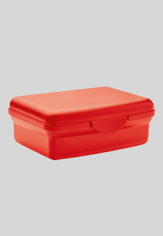 Einfache Lunchbox als Goodie für Kund:innen und MItarbeiter:innen in rot