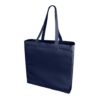 Dark blue cotton bag with long straps, suitable for everyday use.