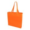 Orange-coloured cotton bag with two long straps, suitable for everyday use.